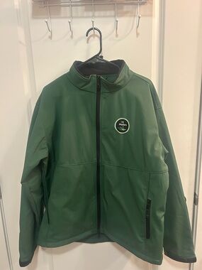 Clique Golf Full Zip Jacket Masters Style Logo Green Athletic Zip Up Men’s XL